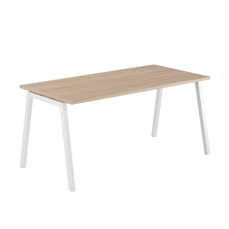180x80_WhiteLegs_Urban-Oak Luna A - Ett modernt bord med fasta ben i A-form - Bild 1